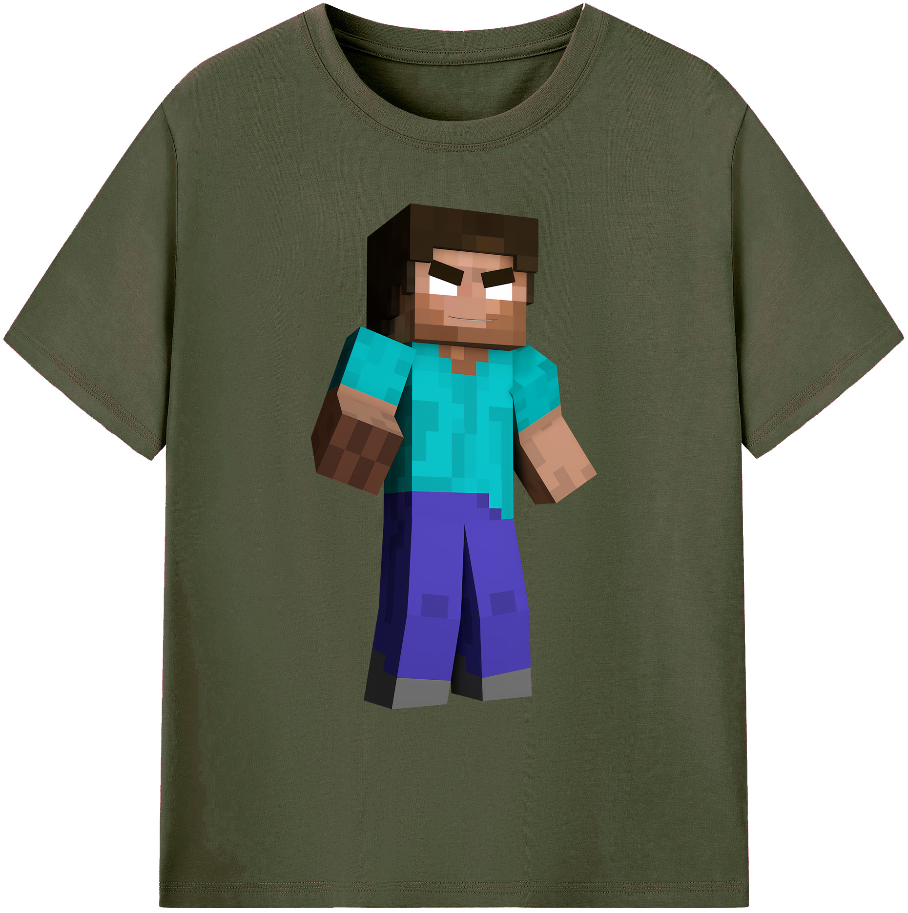 （画像用） マインクラフト ブロックの世界 Minecraft MC Block world 綿100％ メンズ半袖Tシャツ｜肌触りやわらか＆通気性